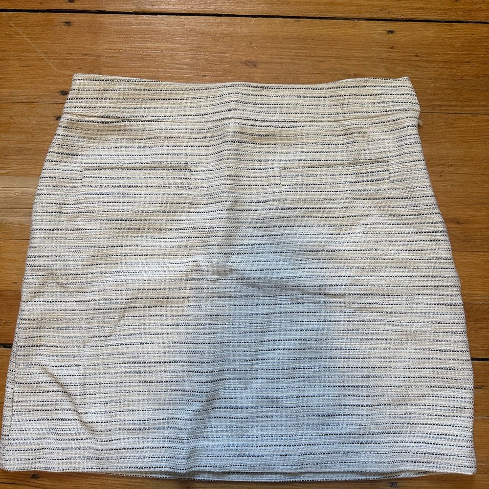 Striped Light Blue, White and Black Women's Skirt